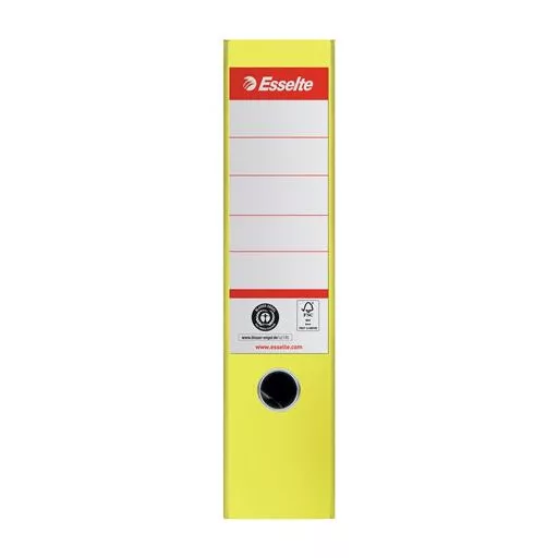 Iratrendező, 75 mm, A4, élvédő sínnel, ESSELTE "No.1", sárga