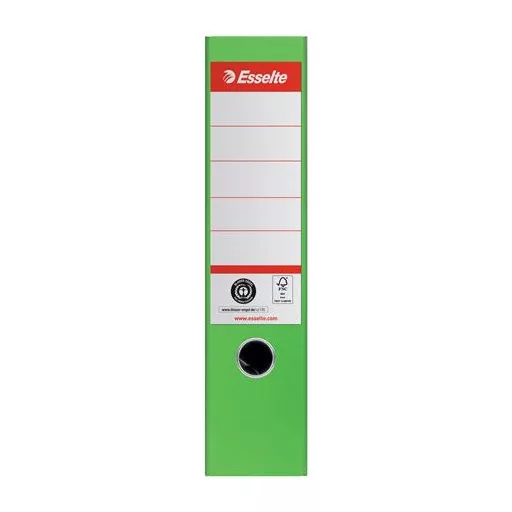 Iratrendező, 75 mm, A4, élvédő sínnel, ESSELTE "No.1", zöld