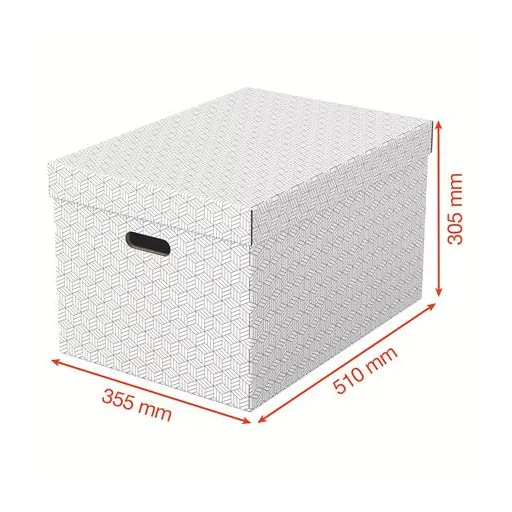 Tárolódoboz, L méret, ESSELTE "Home", fehér