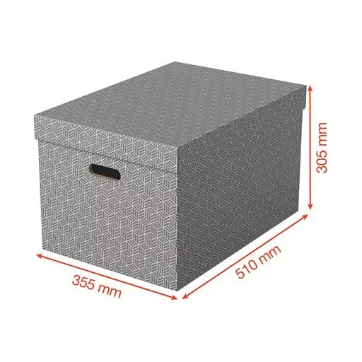 Tárolódoboz, L méret, ESSELTE "Home", szürke