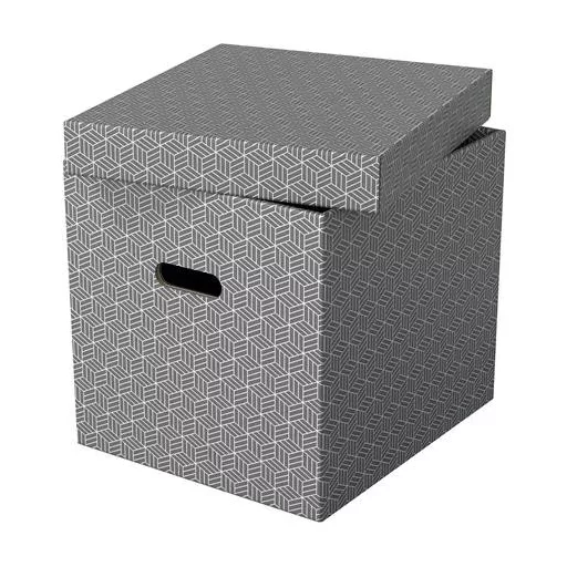 Tárolódoboz, kocka alakú, ESSELTE "Home", szürke