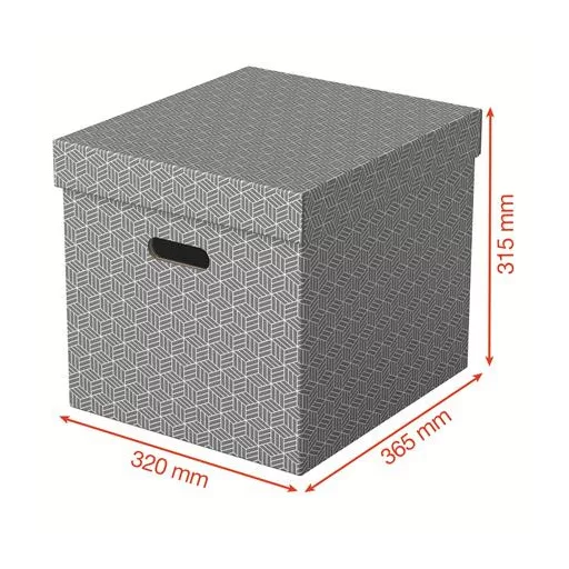 Tárolódoboz, kocka alakú, ESSELTE "Home", szürke