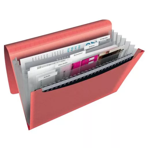 Harmonikamappa, A4, PP, 6 rekeszes, ESSELTE "Colour'Breeze", korall
