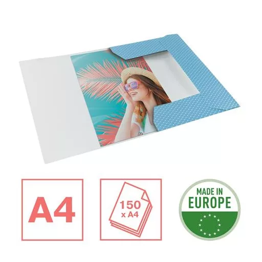 Gumis mappa, karton, A4, ESSELTE "Colour'Breeze", kék