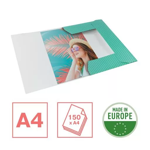 Gumis mappa, karton, A4, ESSELTE "Colour'Breeze", zöld