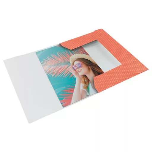 Gumis mappa, karton, A4, ESSELTE "Colour'Breeze", korall