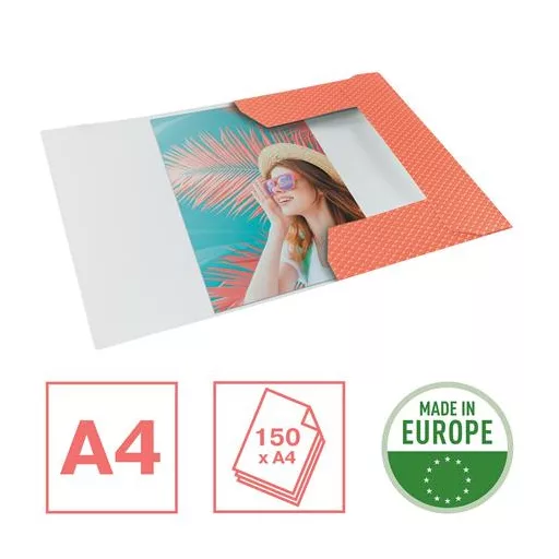 Gumis mappa, karton, A4, ESSELTE "Colour'Breeze", korall
