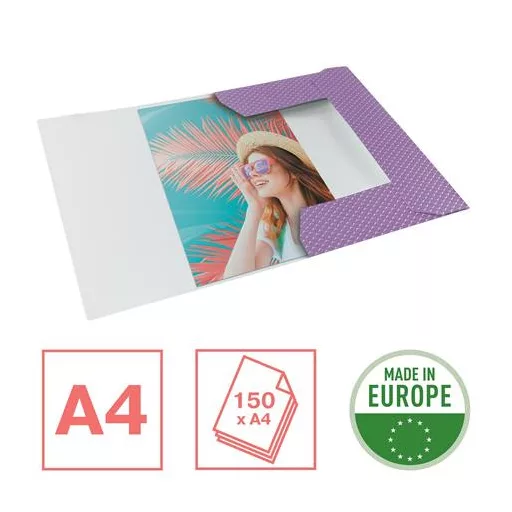 Gumis mappa, karton, A4, ESSELTE "Colour'Breeze", levendula