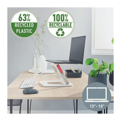 Laptop állvány, állítható, LEITZ "Ergo", fehér