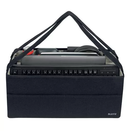 Hordozótáska, 3 rekeszes, LEITZ "Fabric Hot Desking", sötétszürke