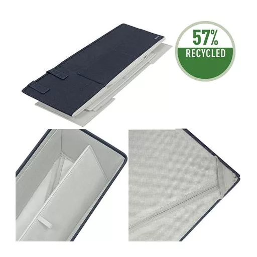 Hordozótáska, 3 rekeszes, LEITZ "Fabric Hot Desking", sötétszürke