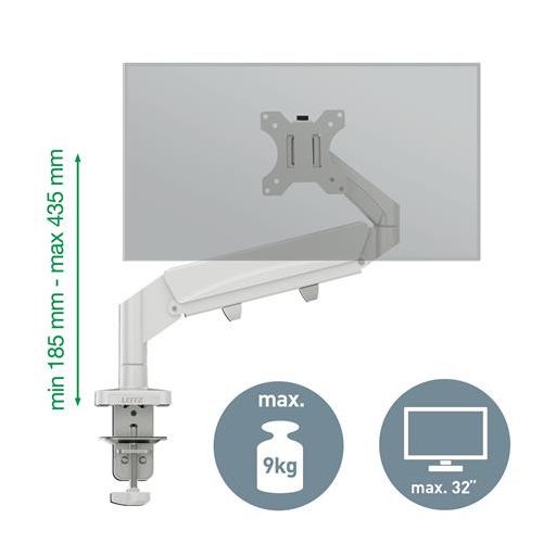 Monitortartó-kar, egy monitorhoz, LEITZ "Ergo", világosszürke