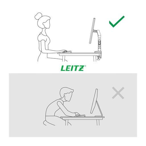 Monitortartó-kar, egy monitorhoz, LEITZ "Ergo", világosszürke