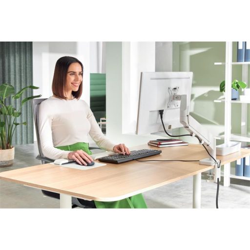 Monitortartó-kar, egy monitorhoz, LEITZ "Ergo", világosszürke