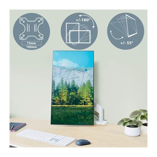 Monitortartó-kar, egy monitorhoz, LEITZ "Ergo", világosszürke