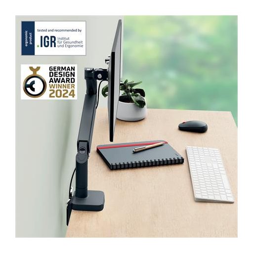 Monitortartó-kar, egy monitorhoz, LEITZ "Ergo", sötétszürke