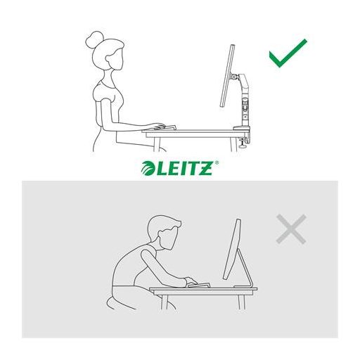 Monitortartó-kar, egy monitorhoz, LEITZ "Ergo", sötétszürke
