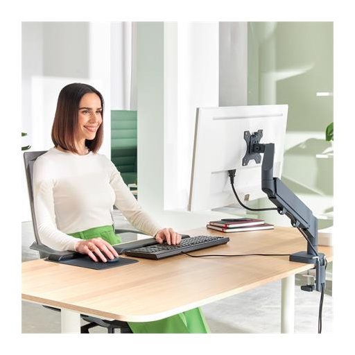 Monitortartó-kar, egy monitorhoz, LEITZ "Ergo", sötétszürke