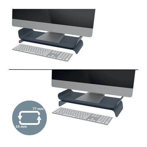 Monitorállvány, LEITZ "Ergo", sötétszürke