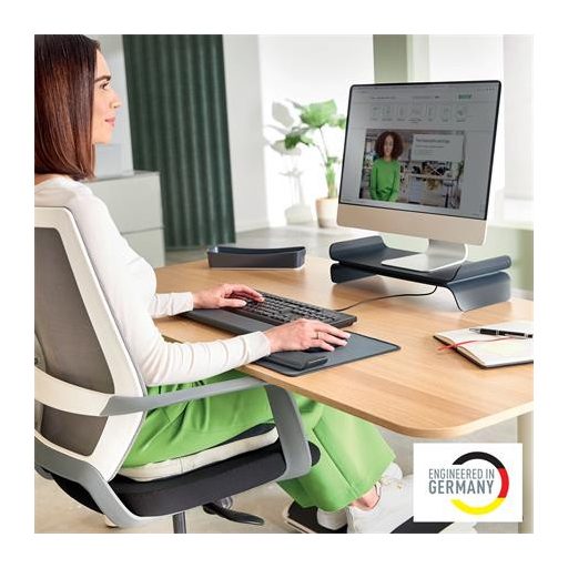 Monitorállvány, LEITZ "Ergo", sötétszürke