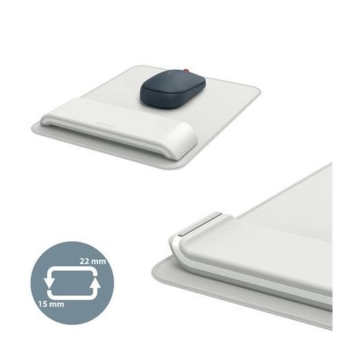 Egéralátét, csuklótámasszal, LEITZ "Ergo", világosszürke