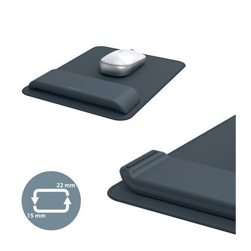 Egéralátét, csuklótámasszal, LEITZ "Ergo", sötétszürke