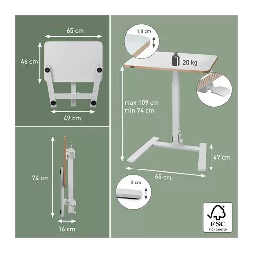 Ülő/álló laptop asztal, LEITZ "Ergo"