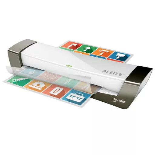 Laminálógép, A4, 80-125 mikron, LEITZ "iLam Office", ezüst