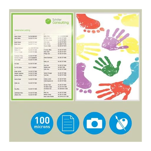 Meleglamináló fólia, 100 mikron, A3, fényes, UDT technológiával, LEITZ "iLam"