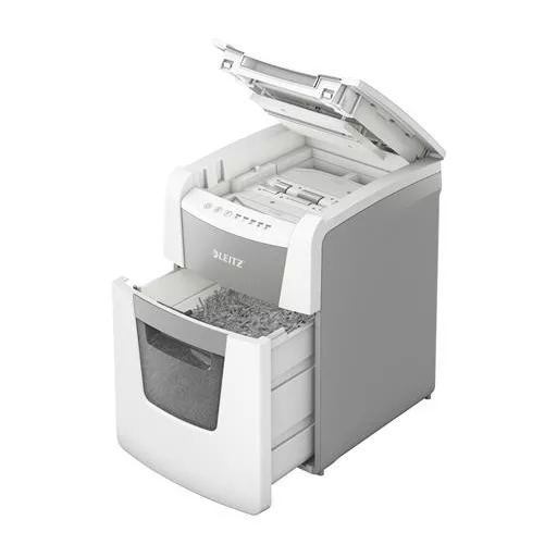 Iratmegsemmisítő, mikrokonfetti, 100 lap, LEITZ "IQ AutoFeed SmallOffice 100 P5 Pro"