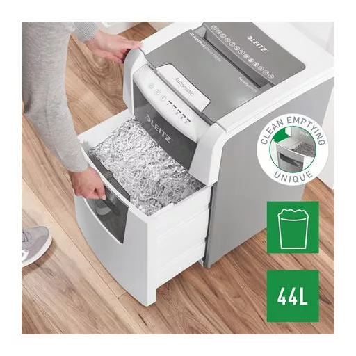 Iratmegsemmisítő, konfetti, 150 lap, LEITZ "IQ AutoFeed Office 150 P4 Pro"