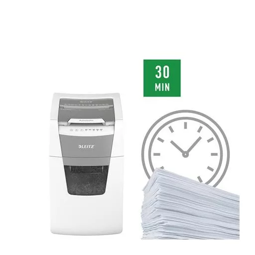 Iratmegsemmisítő, konfetti, 150 lap, LEITZ "IQ AutoFeed Office 150 P4 Pro"