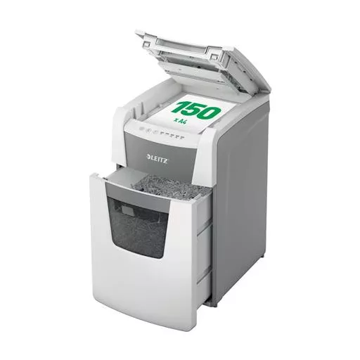 Iratmegsemmisítő, konfetti, 150 lap, LEITZ "IQ AutoFeed Office 150 P4 Pro"