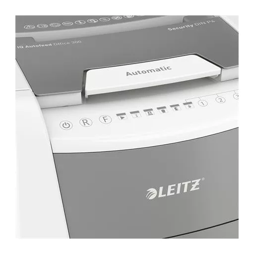 Iratmegsemmisítő, konfetti, 300 lap, LEITZ "IQ AutoFeed Office 300 P4 Pro"