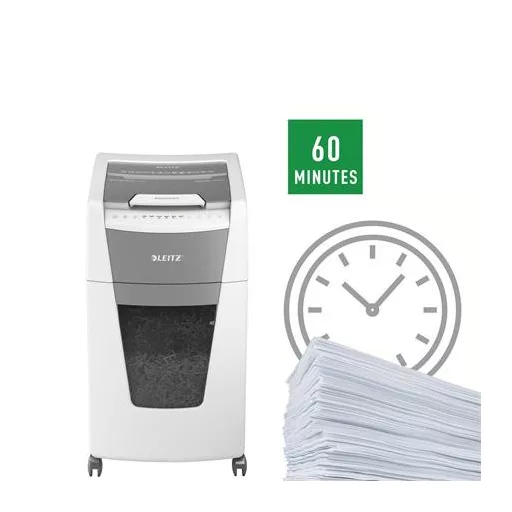 Iratmegsemmisítő, konfetti, 300 lap, LEITZ "IQ AutoFeed Office 300 P4 Pro"