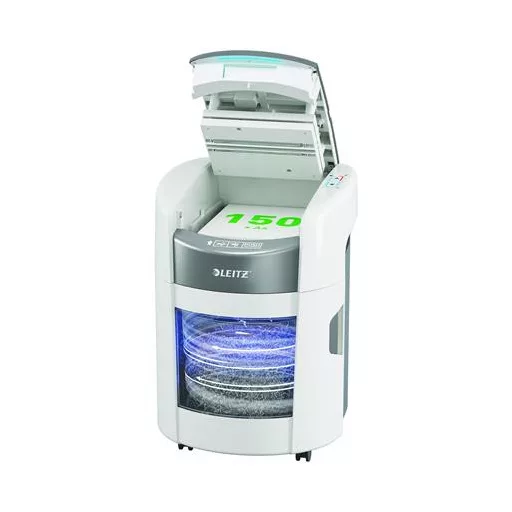 Iratmegsemmisítő, konfetti, 150 lap, LEITZ "IQ OptiMax Autofeed Home Office 150 P4"