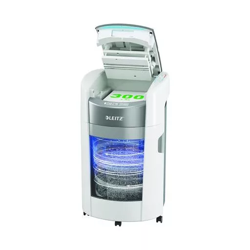Iratmegsemmisítő, konfetti, 300 lap, LEITZ "IQ OptiMax Autofeed Office 300 P4"