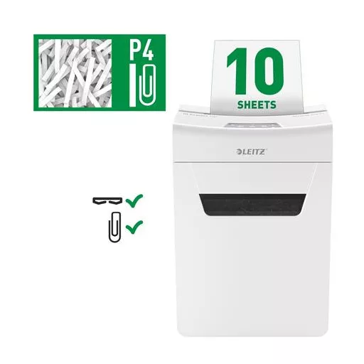 Iratmegsemmisítő, konfetti, 10 lap, LEITZ "IQ Protect 10X"