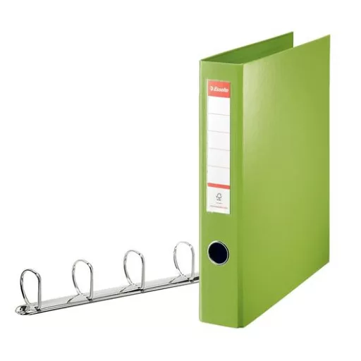 Gyűrűs könyv, 4 gyűrű, D alakú, 60 mm, A4 maxi, PP, ESSELTE "Jumbo Vivida", zöld