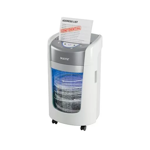Iratmegsemmisítő, mikrokonfetti, 6 lap, LEITZ "IQ OptiMax Home Office 225 P5"