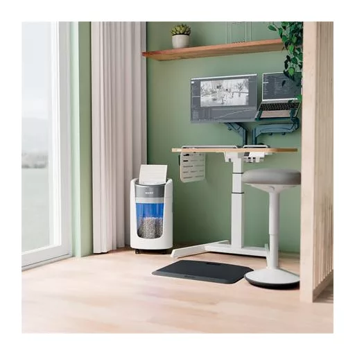 Iratmegsemmisítő, mikrokonfetti, 6 lap, LEITZ "IQ OptiMax Home Office 225 P5"