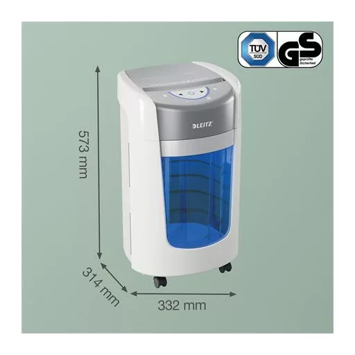 Iratmegsemmisítő, mikrokonfetti, 6 lap, LEITZ "IQ OptiMax Home Office 225 P5"