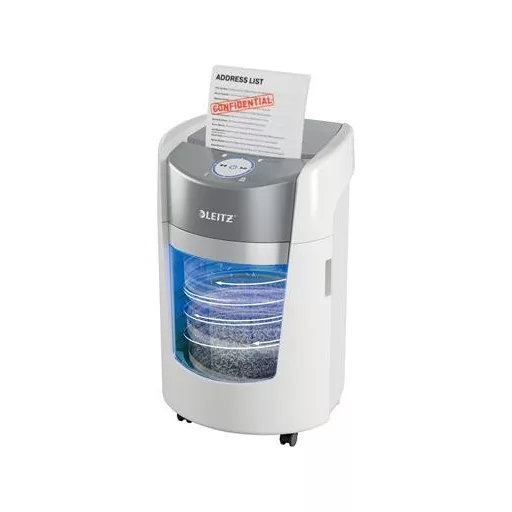 Iratmegsemmisítő, mikrokonfetti, 8 lap, LEITZ "IQ OptiMax Small Office 350 P5"