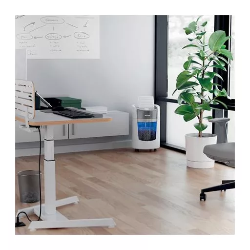 Iratmegsemmisítő, mikrokonfetti, 8 lap, LEITZ "IQ OptiMax Small Office 350 P5"