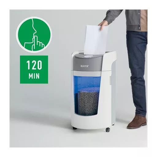 Iratmegsemmisítő, mikrokonfetti, 10 lap, LEITZ "IQ OptiMax P5"