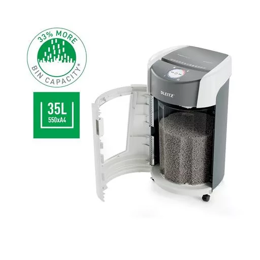 Iratmegsemmisítő, mikrokonfetti, 10 lap, LEITZ "IQ OptiMax P5"