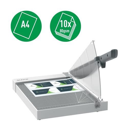 Vágógép, karos, A4, 10 lap, LEITZ "Precision Home Office A4"