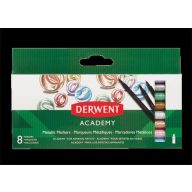   Filctoll készlet, DERWENT, "Academy", 8 különböző metál szín