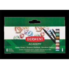   Filctoll készlet, DERWENT, "Academy", 8 különböző metál szín