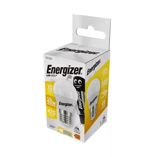 LED izzó, E27, golf gömb, 4,9W (40W), 470lm, 3000K, ENERGIZER